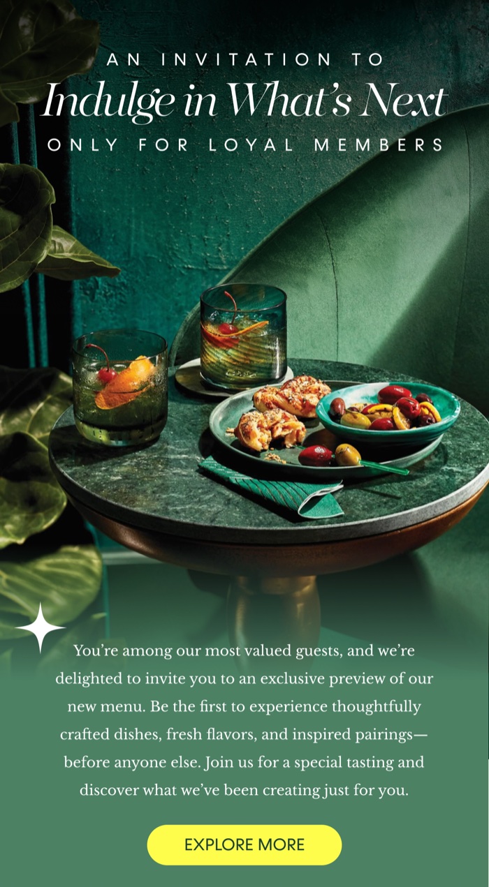 Restaurant VIP invite email